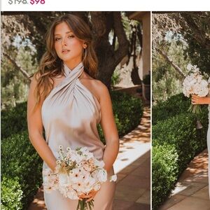 Show Me Your MuMu Silver Satin Dress